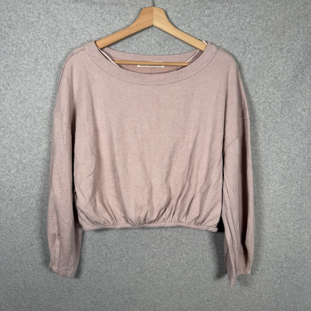 We The Free Sweater Womens XS Pink Cuddle Bubble Oversized Stretchy